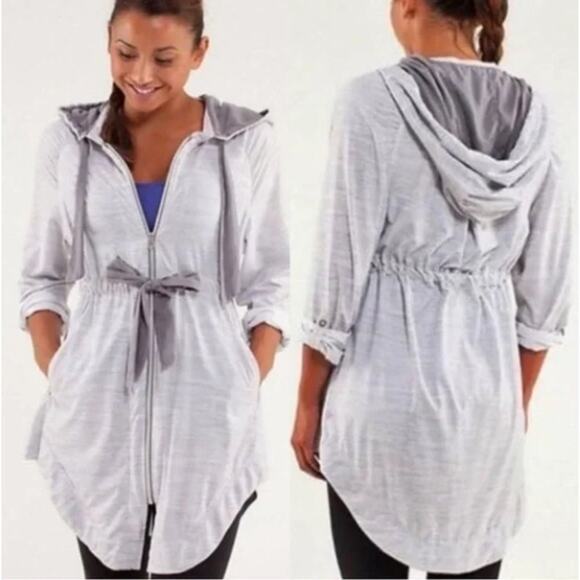 Lululemon Vitality Hooded Jacket Color Fossil Grey Size 10 - Picture 1 of 11